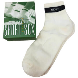 Nikken Mens Low-Cut Sports Sox Socks White M ThermoWear Far-Infrared Technology